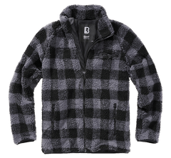 Brandit Teddyfleece polár kabát, fekete/szürke