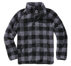 Brandit Teddyfleece Troyer polár kabát, fekete/szürke
