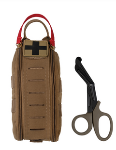 Mil-Tec IFAK Rapid Pack taktikai elsősegélykészlet ollóval, dark coyote