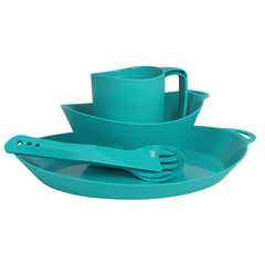 Lifeventure Ellipse műanyag étkezési készlet 4 db, teal