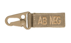WARAGOD karabiner vércsoportjel AB- negative, coyote