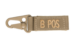 WARAGOD B+ pozitív vércsoport karabiner, coyote