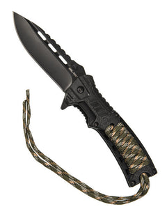 Mil-Tec ONE-HAND PARACORD WOOD összecsukható kés
