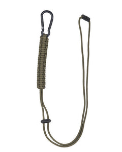 Mil-Tec paracord kötél karabinerrel, olívazöld