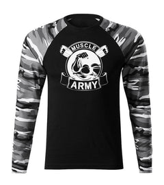 DRAGOWA Fit-T hosszú ujjú póló muscle army original 160 g/m², metro