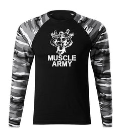 DRAGOWA Fit-T hosszú ujjú póló muscle army team 160 g/m², metro