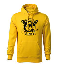 DRAGOWA férfi kapucnis pulóver muscle army original 320 g/m², sárga