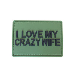 WARAGOD I love my crazy wife PVC felvarró, zöld