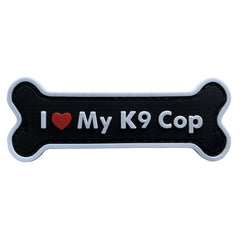WARAGOD I love my K9 Cop felvarró PVC, fekete