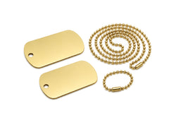 Waragod Dog-Tags kutyajelvény készlet láncokkal, arany
