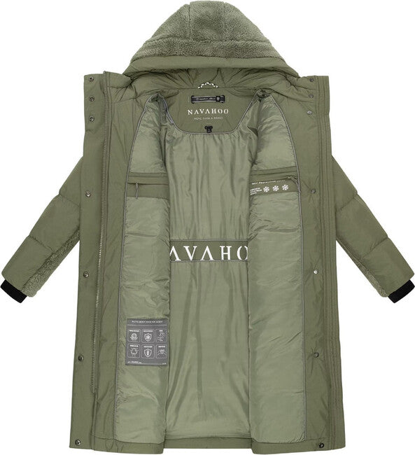Navahoo Funkelteddy14 női téli kabát, olive leaf