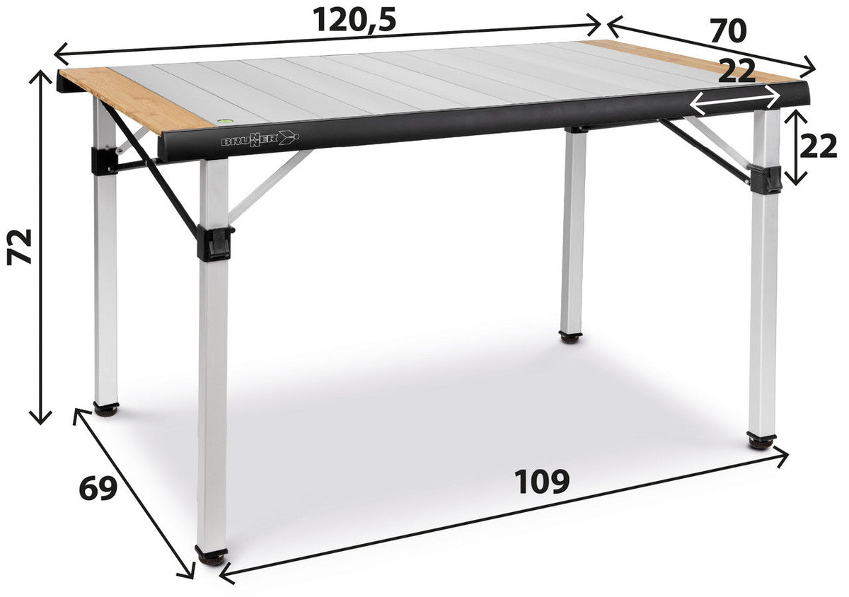 Brunner Quadra Tropic Adjustar 4 kemping asztal