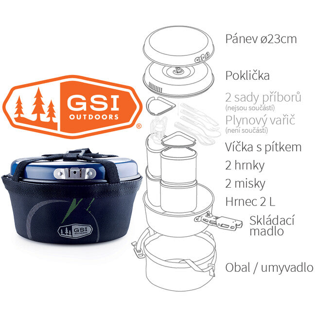GSI Outdoors Bugaboo Ceramic Backpacker étkészlet 2 l