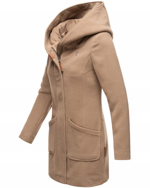Marikoo MAIKOO női téli kapucnis kabát, Taupe grey