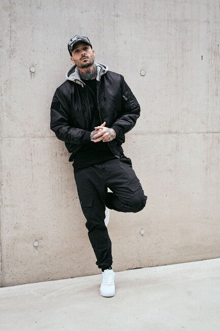 Brandit MA1 Hooded bomber kabát, fekete