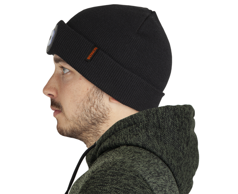 BENNON LUMOS sapka USB LED lámpával, fekete