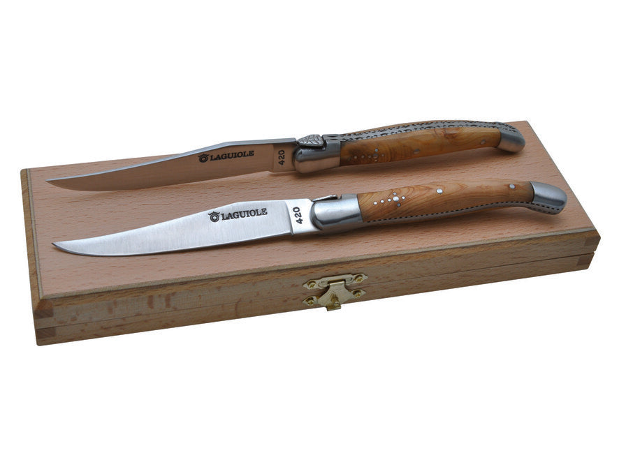 Laguiole DUB127 steakknife készlet boróka markolattal