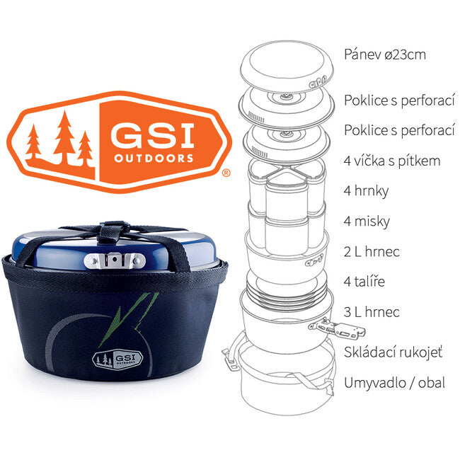 GSI Outdoors Bugaboo Ceramic Camper kemping edénykészlet 2+3 l