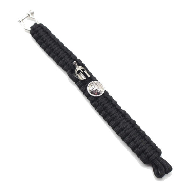 WARAGOD Spartan paracord karkötő fém csattal Hanta, zöld