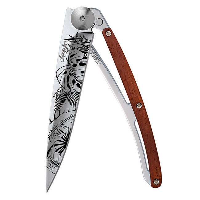 Deejo Tattoo Mirror összecsukható kés coralwood Jungle
