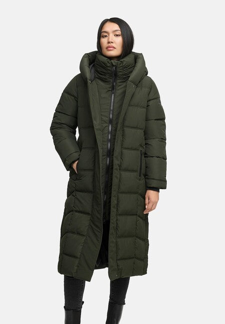 Navahoo ENGELSFEDER XIV női téli kabát, dark olive