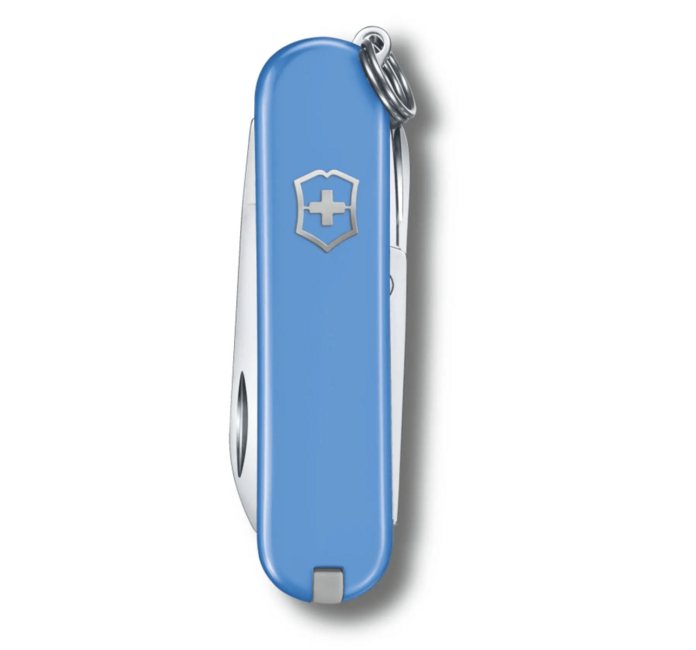 Victorinox Classic SD Summer Rain Colors multifunkciós kés, halvány kék, 7 funkció, bliszter