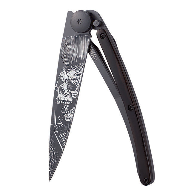 Deejo Tattoo összecsukható kés black ebony wood Punk