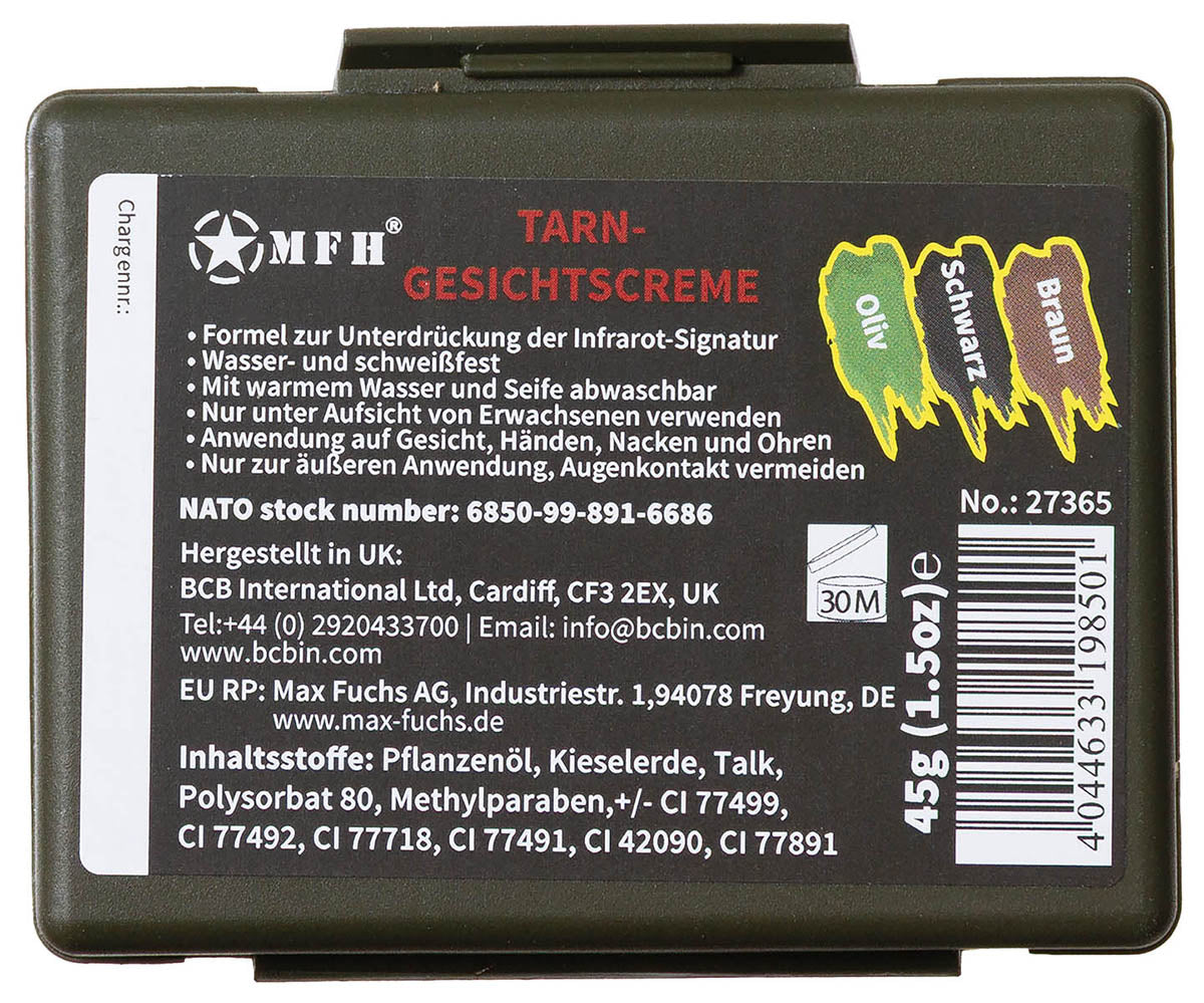 MFH GB Camo arcfesték tükörrel, 3 szín, 45 g