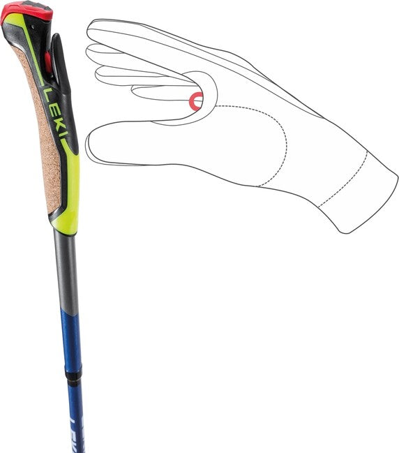 LEKI Traveller FX.One Carbon Nordic Walking bot, ezüstszürke-éjfekete sötét fémes-neonzöld