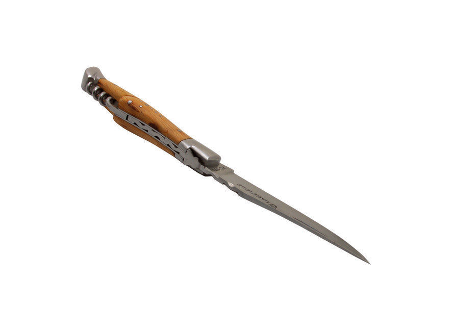 Laguiole DUB073 zsebkés szénacél dugóhúzóval boróka markolat, 12 cm penge