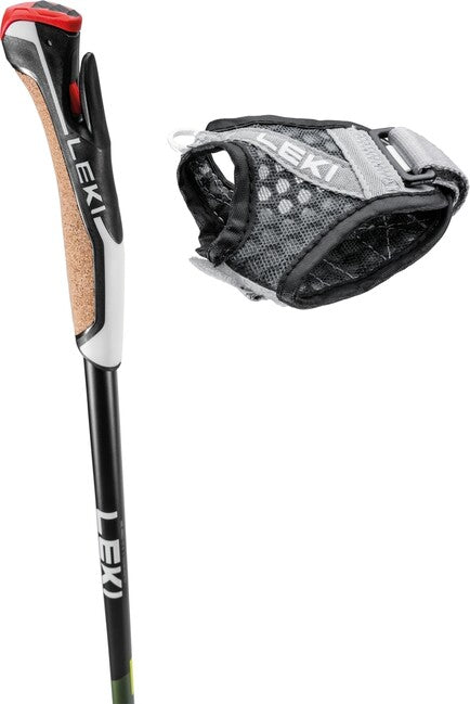 LEKI Flash Carbon Nordic Walking bot, zöld fémes-fekete-neonzöld