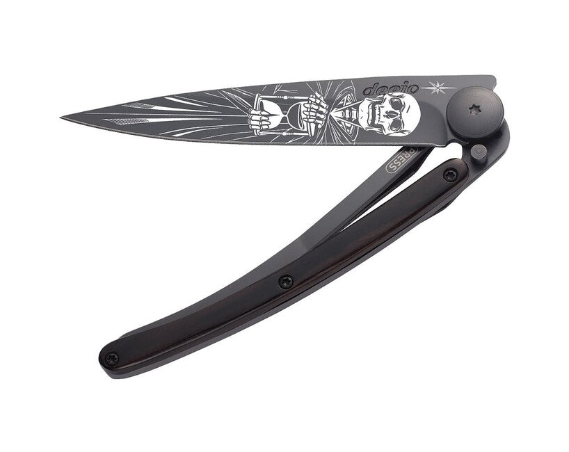 Deejo Tattoo összecsukható kés Black ebony wood Immortal