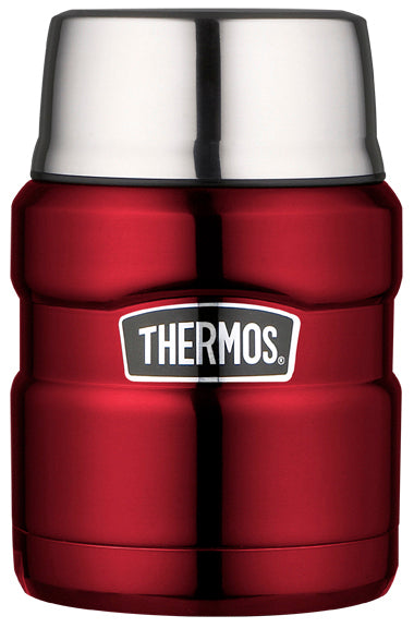 Thermos King élelmiszer tároló kanállal, piros, 0,47 l