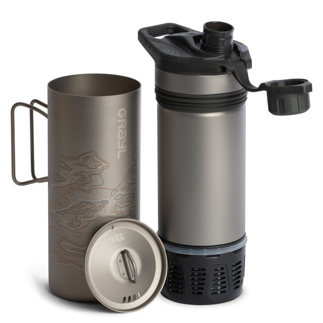 GRAYL GeoPress™ Titanium Purifier szűrőpalack + Cook Lid, Covert Black