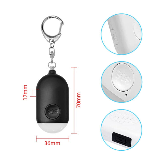 W&G SHIELD SOS vízálló személyi riasztó LED lámpával és gombbal, rózsaszín