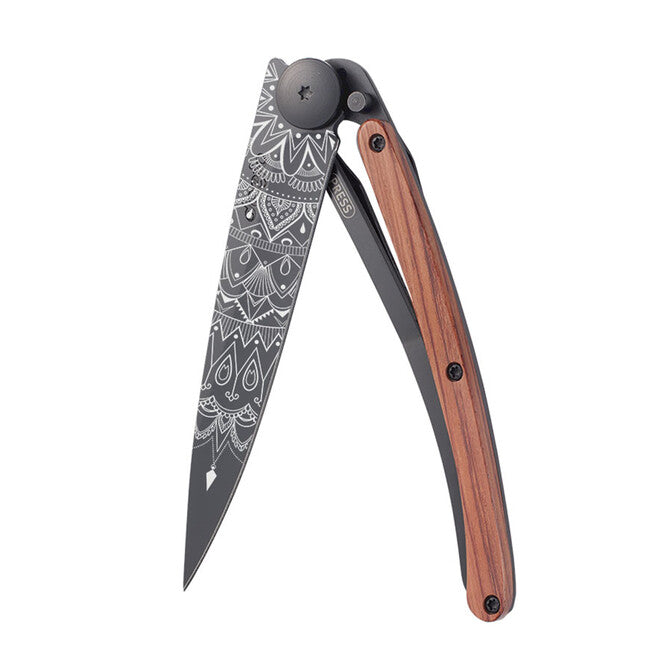 Deejo Tattoo összecsukható kés mandala black coralwood