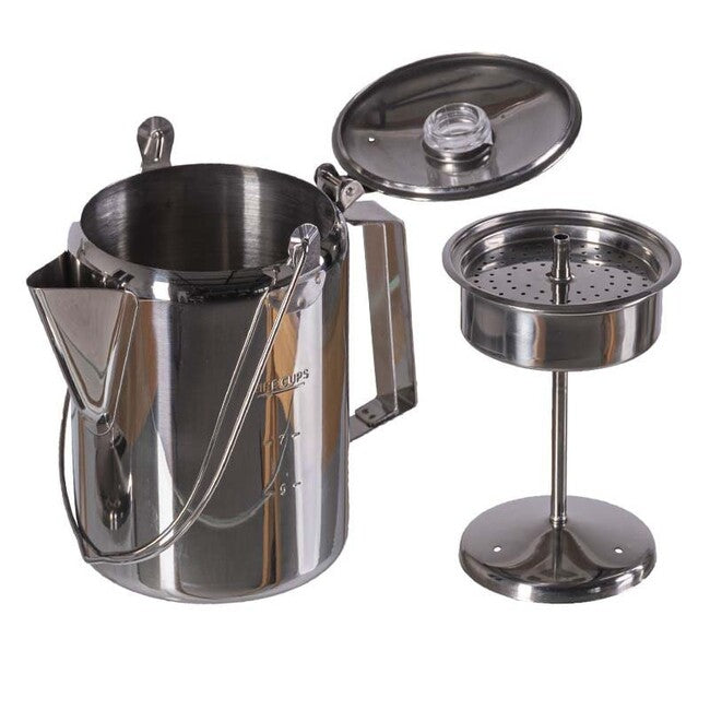 Mil-Tec kanna perkolátorral, rozsdamentes, 1,3 L