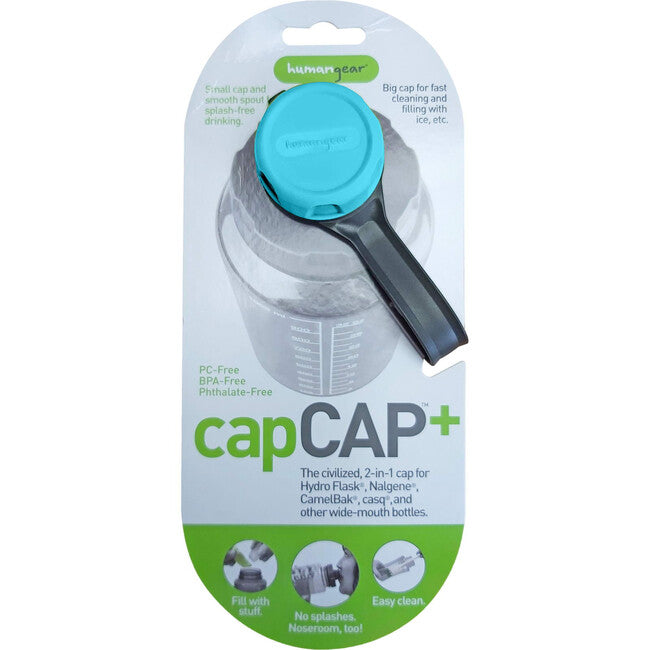 Humangear capCAP+ fedő palackhoz 5,3 cm átmérőhöz, világoskék