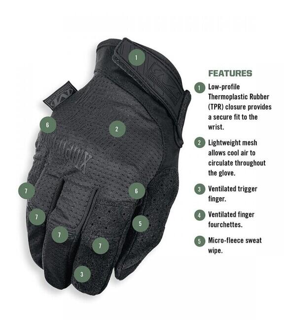Mechanix Wear Vent Specialty kesztyű, fekete