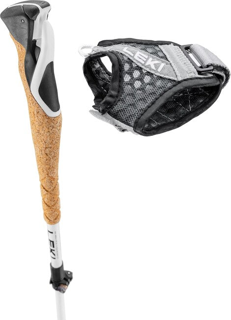 LEKI Cross Trail FX Superlite túrabot, fehér-envy zöld-fekete, 110 - 130 cm