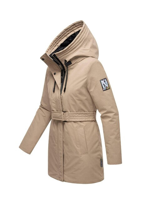 Navahoo Eishauch női téli parka kapucnis, taupe grey