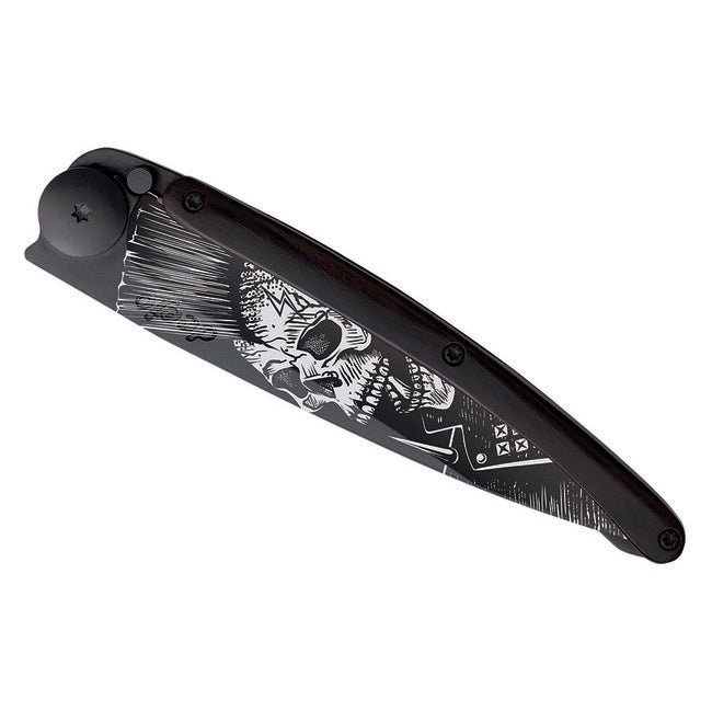 Deejo Tattoo összecsukható kés black ebony wood Punk