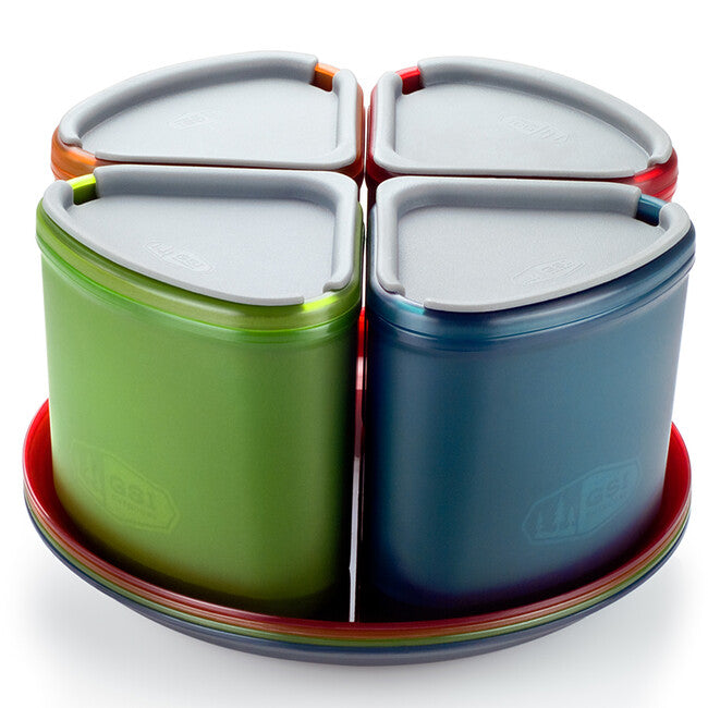 GSI Outdoors Infinity 4 Person Compact Tableset kemping étkészlet 4 személyre, Multicolor