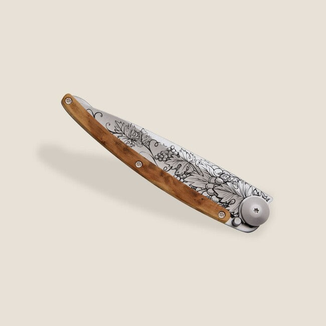 Deejo Tattoo Wood Grand Cru összecsukható kés