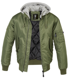 Brandit MA1 Hooded bomber kabát, olívazöld