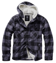Brandit Lumberjacket kapucnis kabát, fekete-szürke