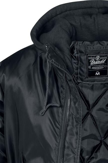 Brandit MA1 Hooded bomber kabát, fekete