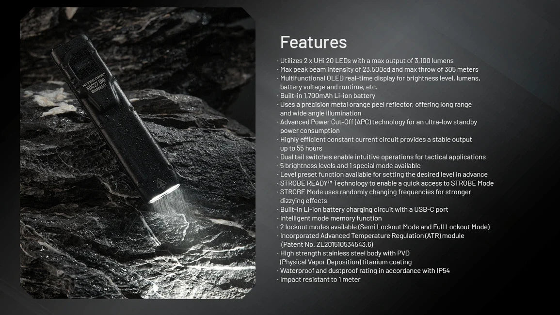 Nitecore EDC27 újratölthető zseblámpa UHi