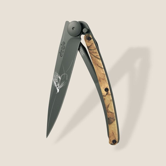 Deejo Tattoo összecsukható kés black brown camo Silver Wilkinson