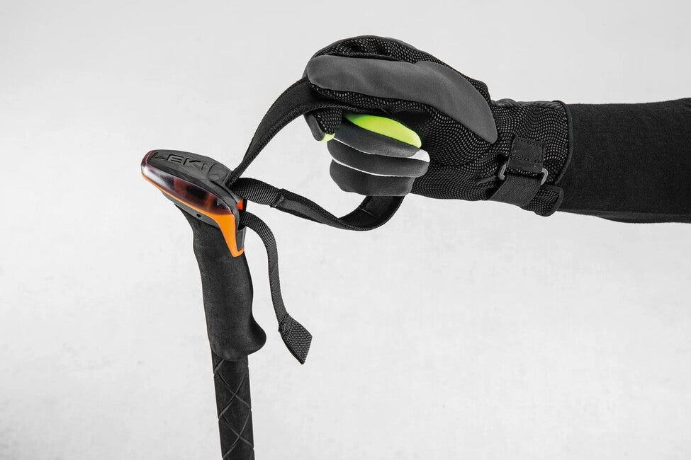 LEKI Sherpa FX Carbon Strong túrabot, narancssárga-denim kék, 120 - 140 cm